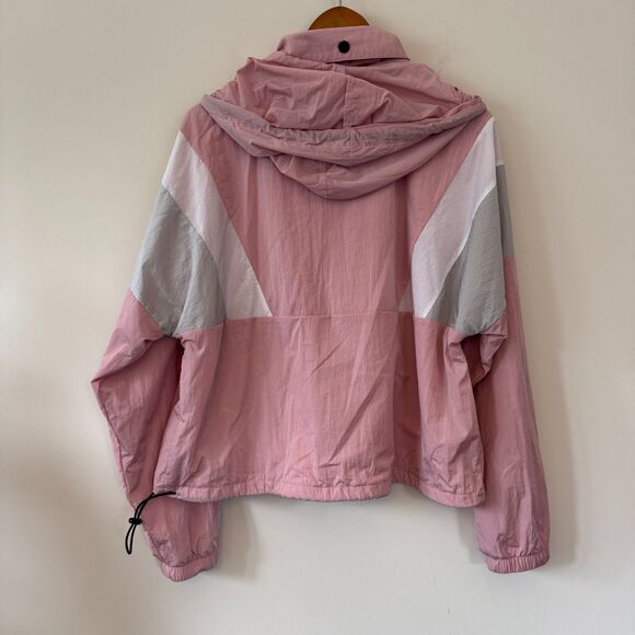 Victoria's Secret PINK  Oversized Pink & White Windbreaker Jacket XS - Picture 2 of 7